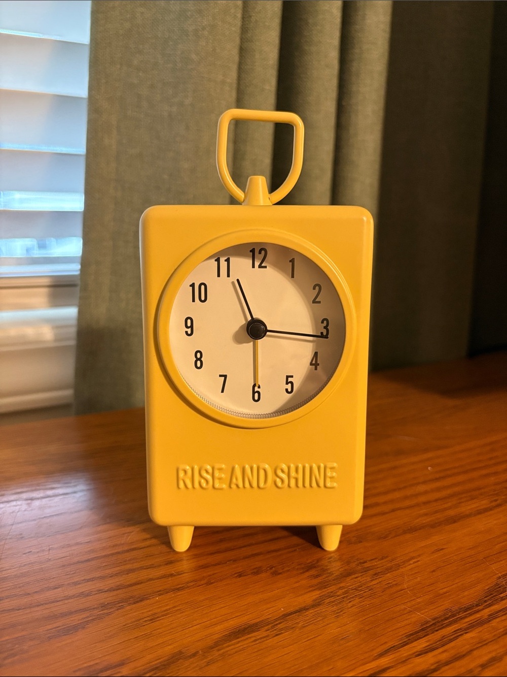 Rise and Shine Yellow Tabletop Clock - Cheerful Yellow Accent
